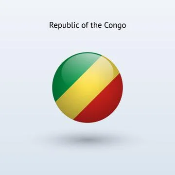 Republic of the Congo round flag. Stock Illustration