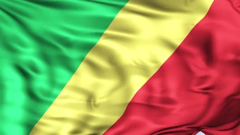 Republic of the Congo Waving Flag Background Stock Footage 204137187