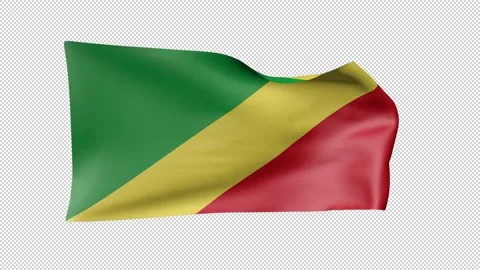 Republic of the Congo Waving Flag Transparent Alpha Video stock 274439561