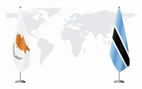 Republic of Cyprus and Botswana flags for official meeting Illustration