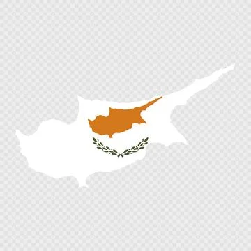 Republic of Cyprus map silhouette with flag. Stock Illustration