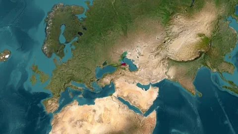 Republic of Dagestan map with waving flag Stock Footage 294128060