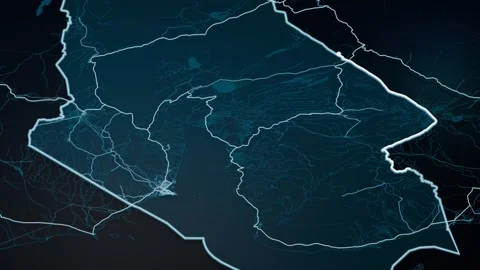 Republic of Djibouti Digital Map Highlight 4K Stock-Footage 337976266