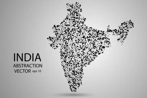 The Republic of India, an Abstract Map consisting of circles. Vector eps 10. Stock Illustration