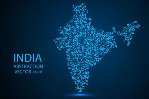 The Republic of India, an Abstract Map consisting of circles. Vector eps 10. Stock Illustration