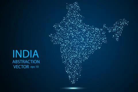 The Republic of India, an Abstract Map consisting of circles. Vector eps 10. Stock Illustration