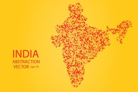 The Republic of India, an Abstract Map consisting of circles. Vector eps 10. Stock Illustration