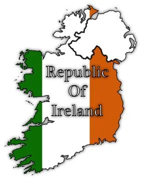 Republic Of Ireland Flags In Maps Stock Illustration