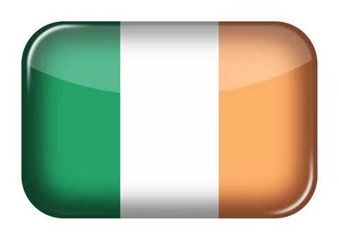 Republic of Ireland web icon rectangle button with clipping path 3d illustration イラスト素材