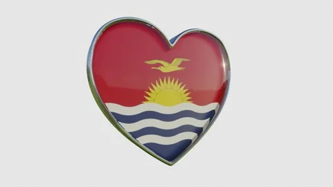 Republic of Kiribati Flag in the Shape of 3D Heart. Video stock 138798373