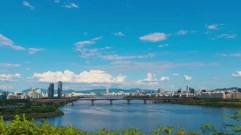 Republic of Korea. Clouds are flowing over the Han River Stock Footage 132651089