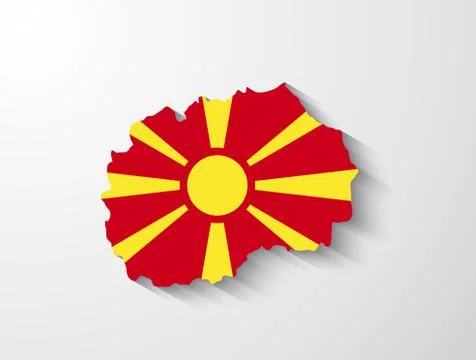 Republic of Macedonia map with shadow effect Stock Illustration