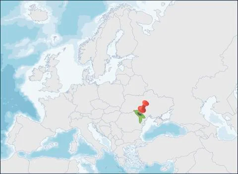 Republic of Moldova location on Europe map Stock Illustration