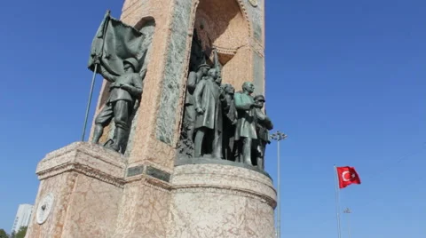 Republic Monument in Taksim Square Stock Footage 57820909