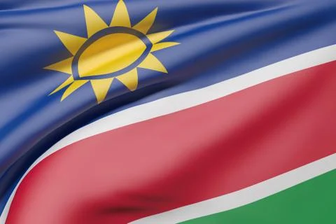 Republic of Namibia flag waving Stock Illustration