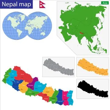 Republic of Nepal Stock Illustration