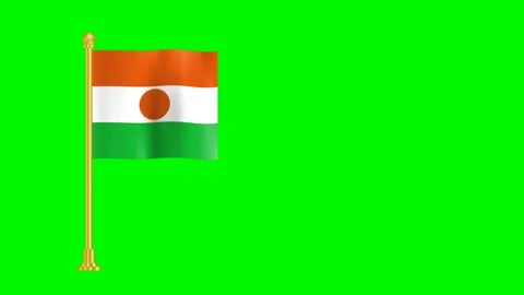 Republic of the Niger flag animation Stock Footage 197560064