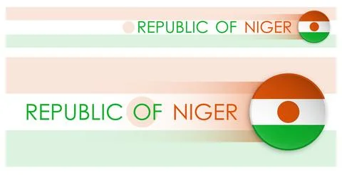Republic of Niger flag horizontal web banner in 스톡 일러스트