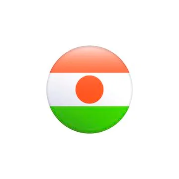 Republic of Niger flag isolated vector. Flag Glossy Button. Stock Illustration