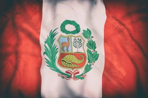 Republic of Peru flag waving Stock Illustration
