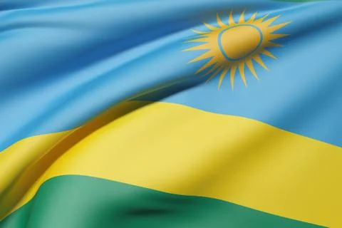 Republic of Rwanda flag waving Stock Illustration