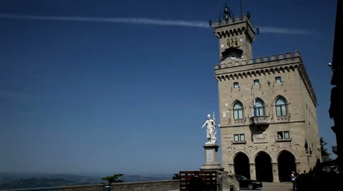Republic of San Marino, City of San Marino, Palazzo Pubblico Stock Footage