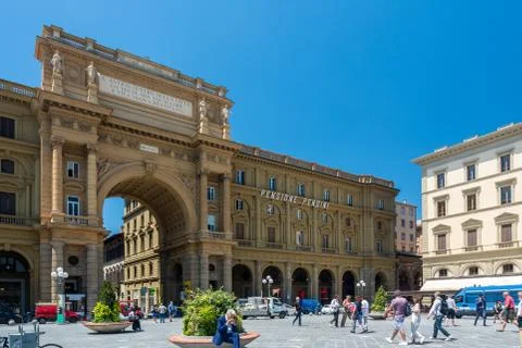 Republic square in Florence Stock Photos