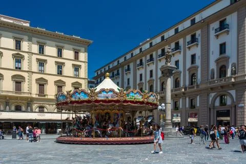Republic square in Florence Stock Photos