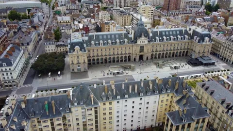 Republic Square or Place de la Republique with Commerce Palace, Rennes in Stock Footage 295333866