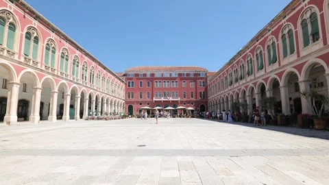 Republic Square in Split, Croatia Stock Footage 338364147