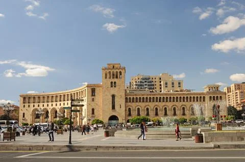 Republic Square in Yerevan Stock Photos