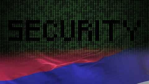 Republic of Srpska flag - Waving flag on matrix binary code background Stock Footage 321422501
