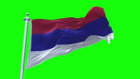Republic of Srpska Flag Waving in Loopable and Textured green screen background Stock Footage 296876159