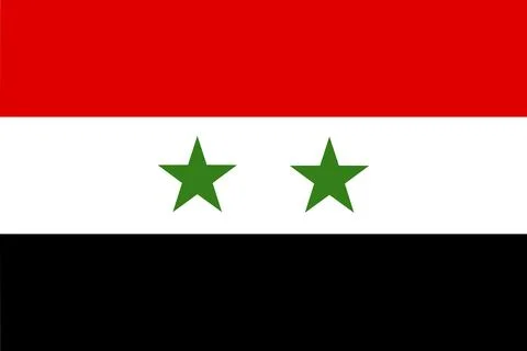 Republic of Syria flag pattern background. Realistic national flag design. .. Stock Illustration