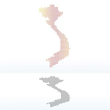Republic of Vietnam with Dot Pattern Stock Illustration