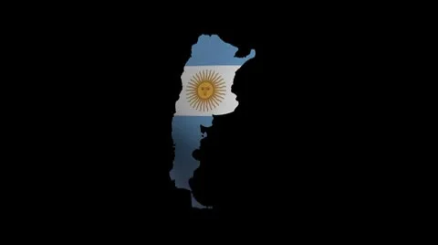 República Argentina　map flag with alpha channel Stock Footage 8944853