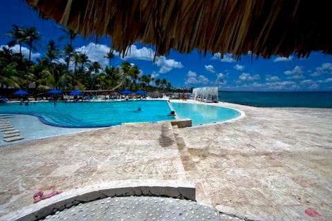 Republica dominicana pool tree palm  peace marble Stock Photos