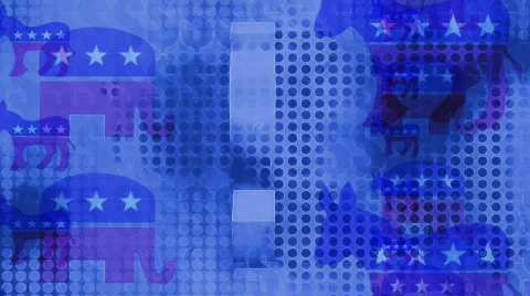 Republican and Democrat and Money Symbol Looping Background Stock Footage