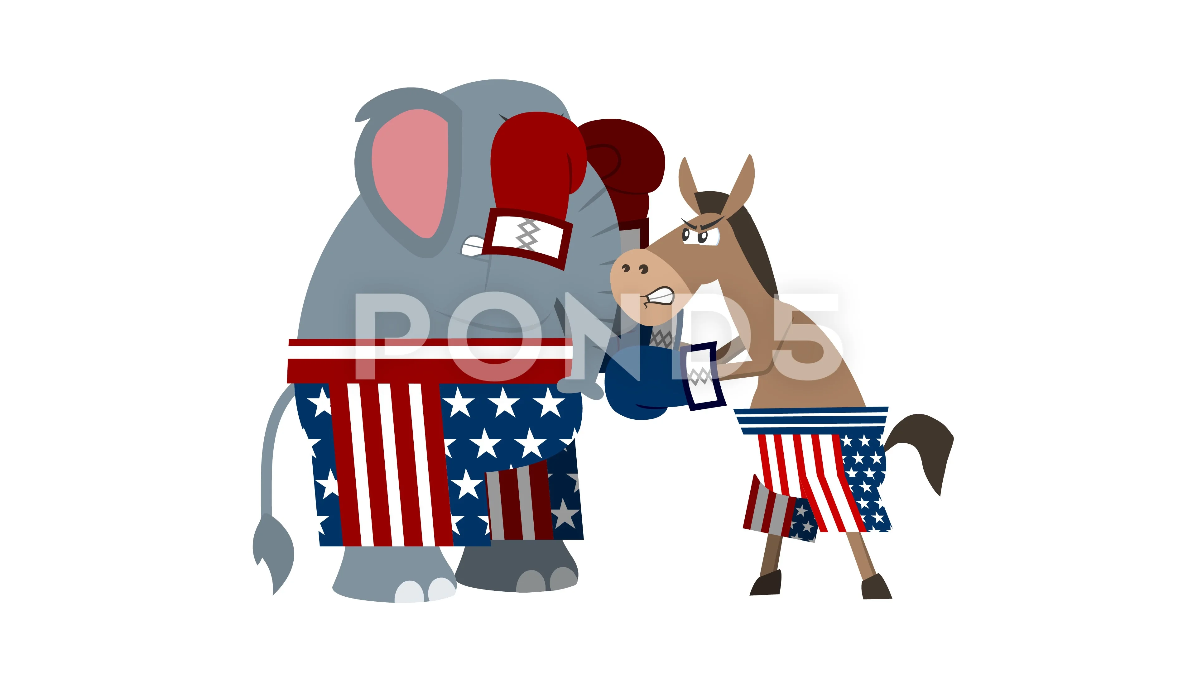 Republican Еlephant Аnd Democrat Donke... | Stock Video | Pond5