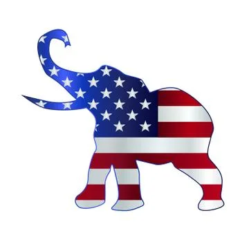 Republican Elephant Flag Stock Illustration