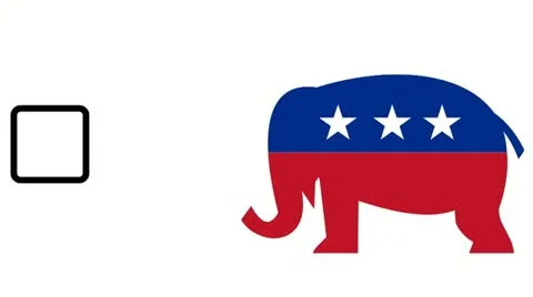 Republican elephant mascot voting Stock Footage 12070136