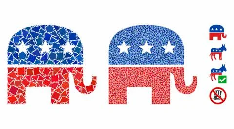 Republican elephant Mosaic Icon of Bumpy Pieces Illustrazione stock