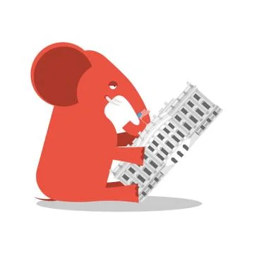 Republicans win White House. Flag red elephant. Political presidential electi Stock Illustration