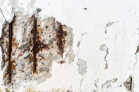 Repulsed a piece of the wall Stock Photos