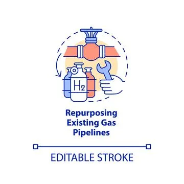 Repurpose existing gas pipelines concept icon Stock Illustration