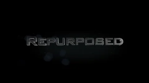 Repurposed title metal text on black alpha channel background Stock Footage 295891508