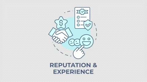 Reputation and experience blue concept icon animation Stock Footage 337936811