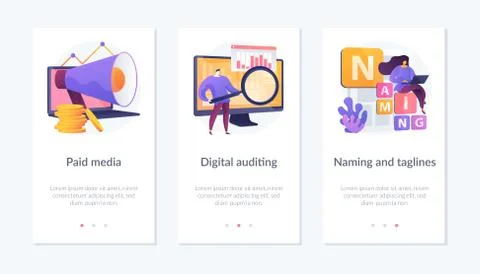 Reputation building app interface template. Ilustración de archivo