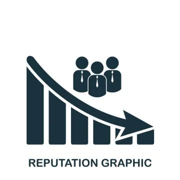 Reputation Decrease Graphic icon. Mobile app, printing, web site icon. Simple Stock Illustration