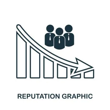 Reputation Decrease Graphic icon. Mobile app, printing, web site icon. Simple 库存插图